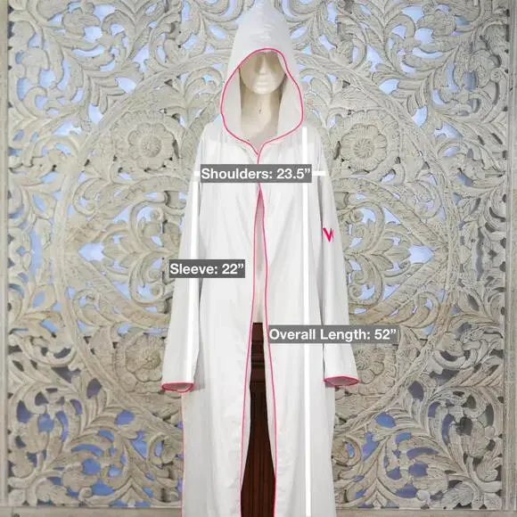 W Hotel Boca Terry White Hooded Bathrobe Pink Trim One Size Exclusive Shanghai - Picture 2 of 15
